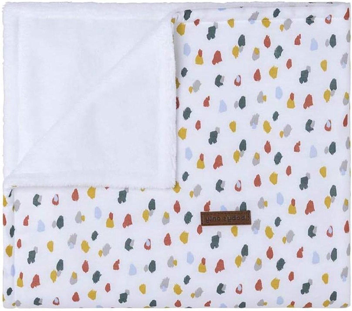 Baby deken - Wiegdekentje ledikant - Baby comfort - Zacht katoen - 100x135 cm - Wit met stippen