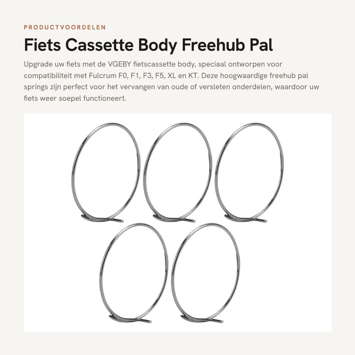 Dailygoods- Cassette Body Lichtgewicht - Freehub Pal Lente - Vervangingsset - 5 Stuks - Roestvrij Staal - Hoge Sterkte