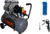 Kibani Super Stille Compressor 24 liter + Luchtslang + Luchtspuit - SET - Low Noise - Compressoren - 24L