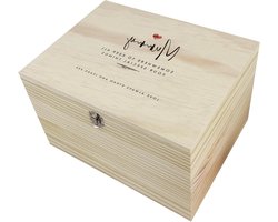 Gepersonaliseerde Houten Doos - Herinneringen Doos - Speciale Momenten Vieren - Elegant Hart Design - 20x15x11 cm - Bruin