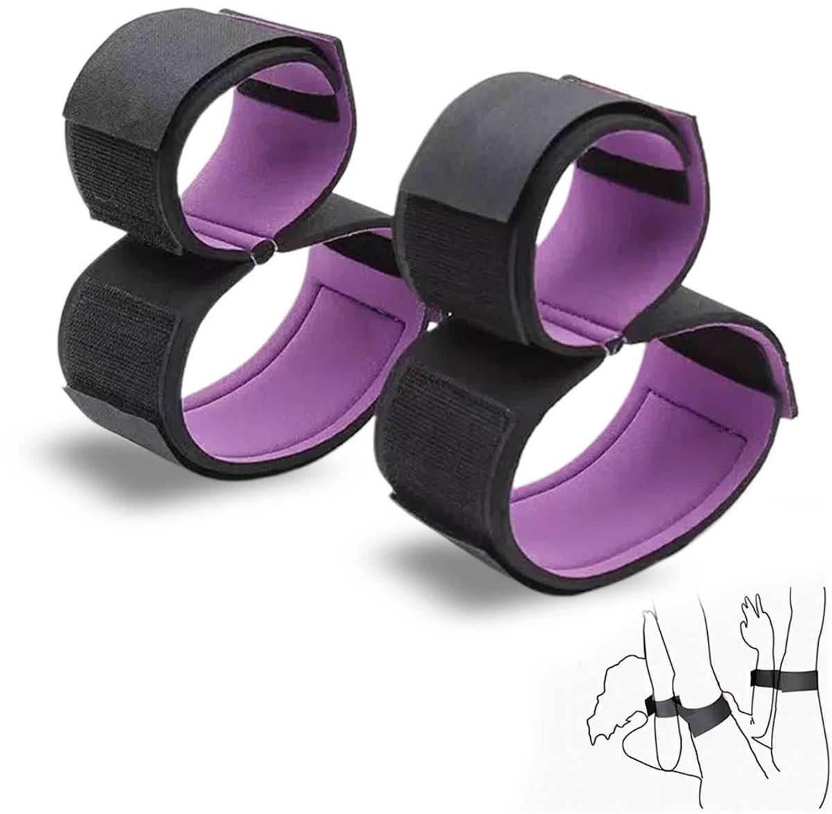 Dailygoods- Yogagordel Verstelbaar - Paarse Pols/Enkeloefeningen - Comfortabele Stof - Privacy Versterkend - Praktisch Gebruik - Zachte Aanraking - Yogaband