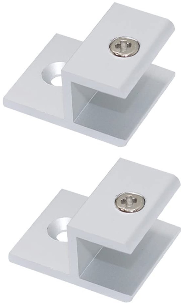 Dailygoods- Glas Scharnier H-Vorm - Aluminium Glasklemmen - Corrosiebestendig - Antislip - Verdikte Klemarmen - Sterk Draagvermogen - Glasklem