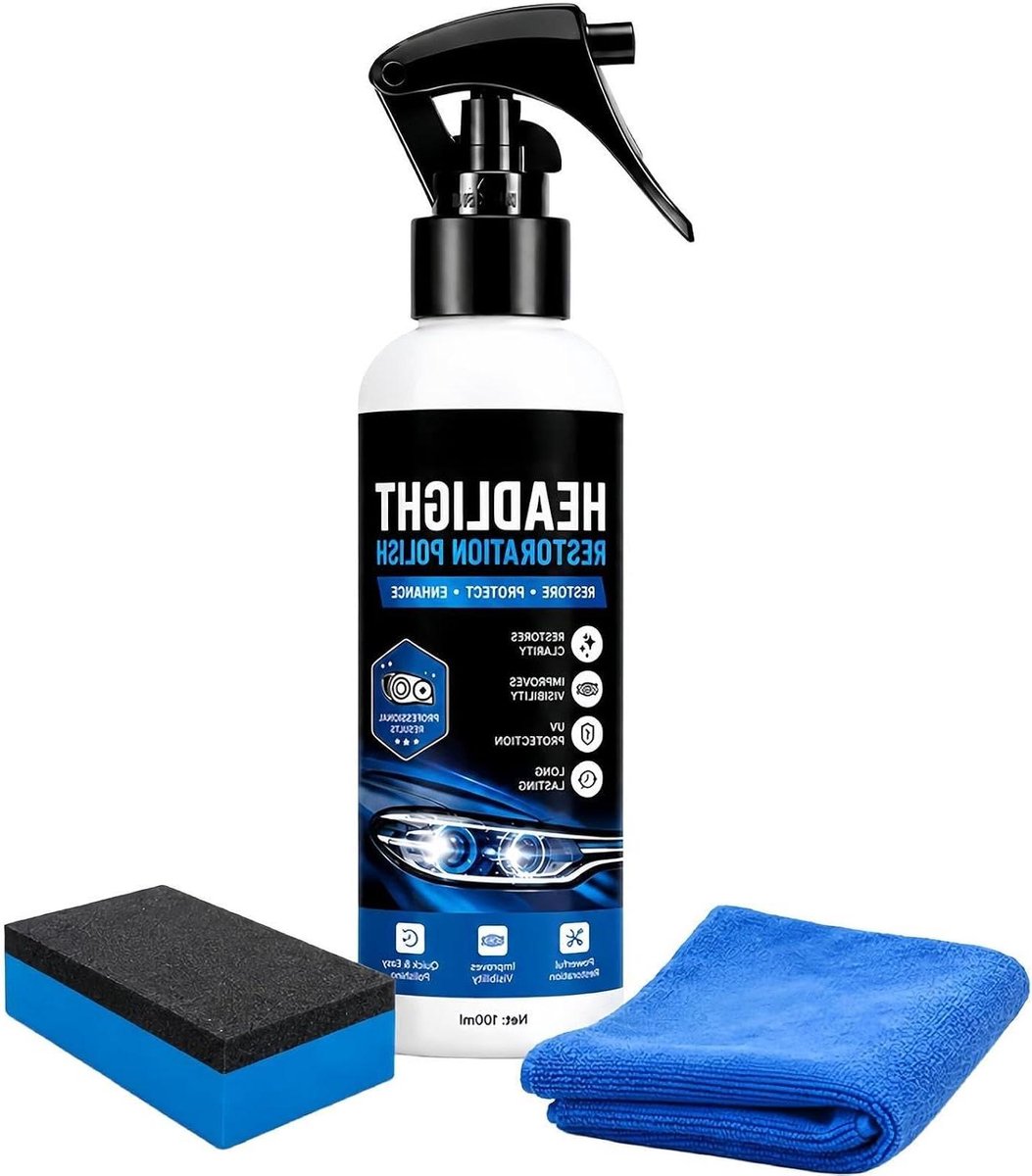 Koplamp reparatiespray - Koplamp polijsten - Veiliger rijden - Duurzame beschermlaag - 100 ml - Niet gespecificeerd