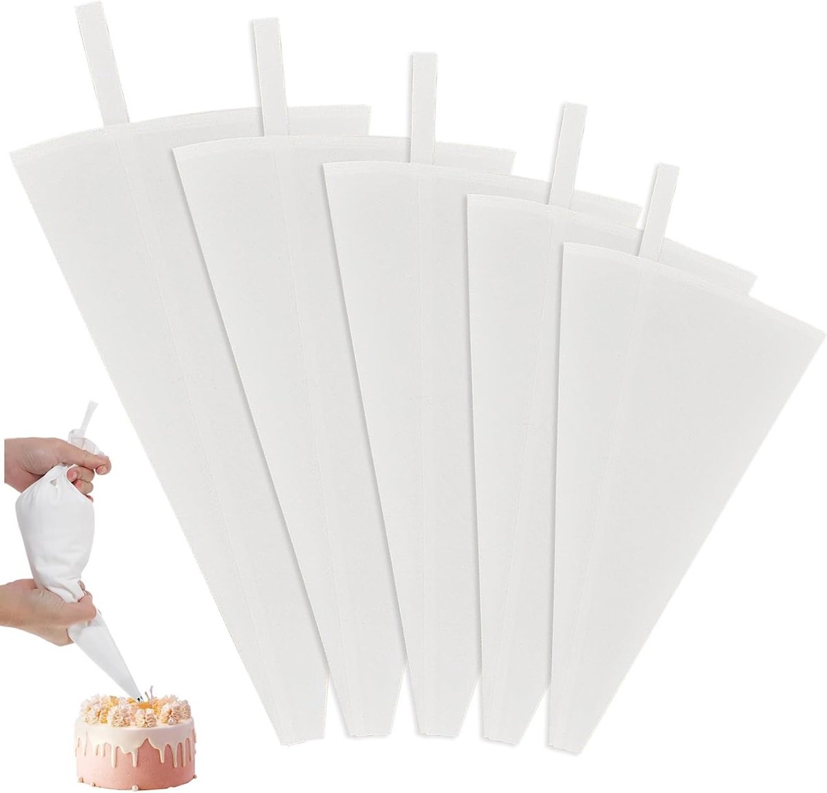 Herbruikbare spuitzakken voor bakken - 5 stuks professionele spuitzakken, vaatwasmachinebestendig, ideaal voor taarten en koekjesdecoratie