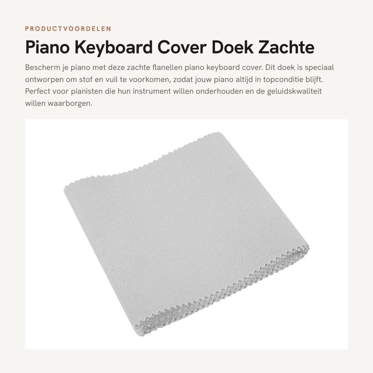 Dailygoods- Piano Cover Zacht Flanel - Stofdichte Doek - Piano Accessoires - Opvouwbaar - Duurzaam - 128x15 cm - Pianodoek