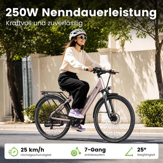 Maxtron Marathon Elektrische Fiets - 36V 22.5Ah Accu - Actieradius tot 160 km - 27.5×2.0 Inch Banden - Stadsfiets - Mechanische Schijfremmen - Max. Belastbaar 120 kg - Groen van Maxtron — afbeelding 5
