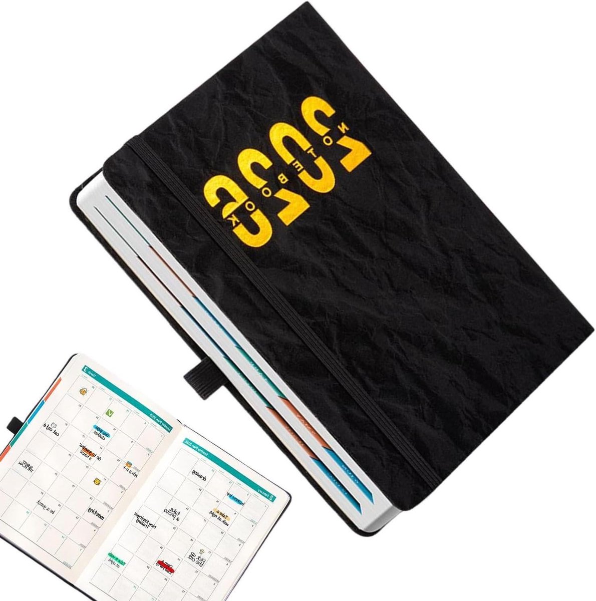 Wekelijkse Planner - Notitieboek Agenda - Schema Beheer - Waterbestendige Hoes - A5 Formaat - Zwart