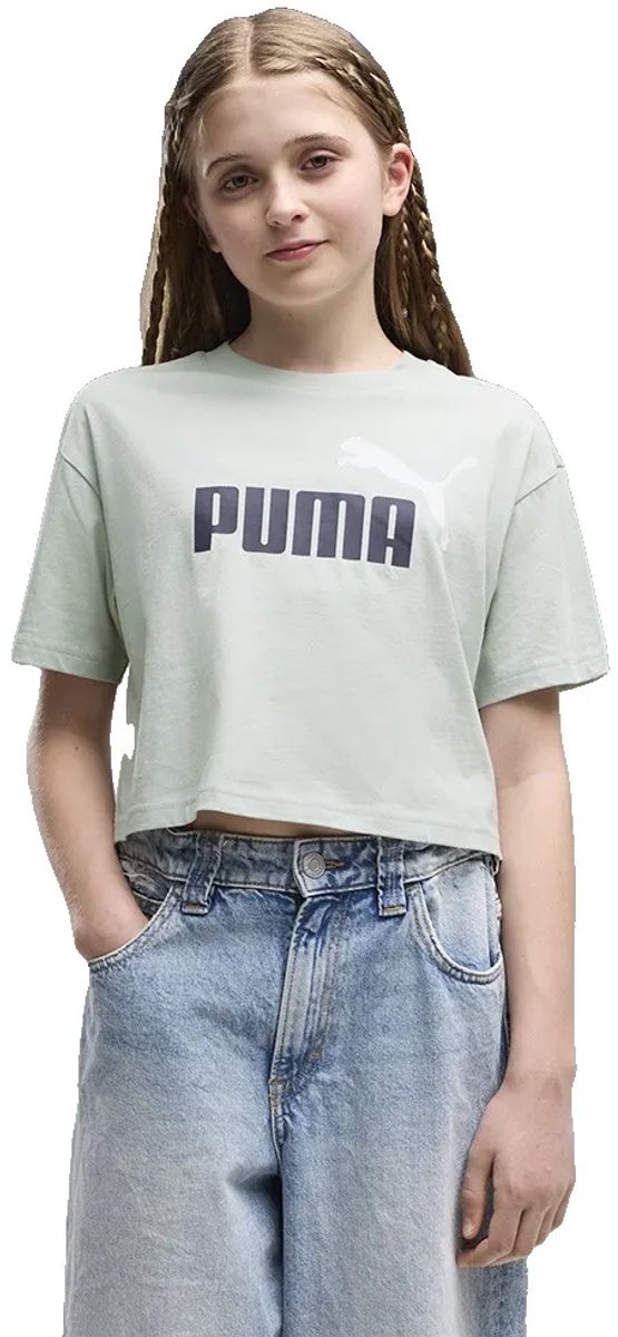 Puma Essential 2 Color Nº1 Logo Short Length T-shirt Met Korte Mouwen 13-14 Years Meisje Creme