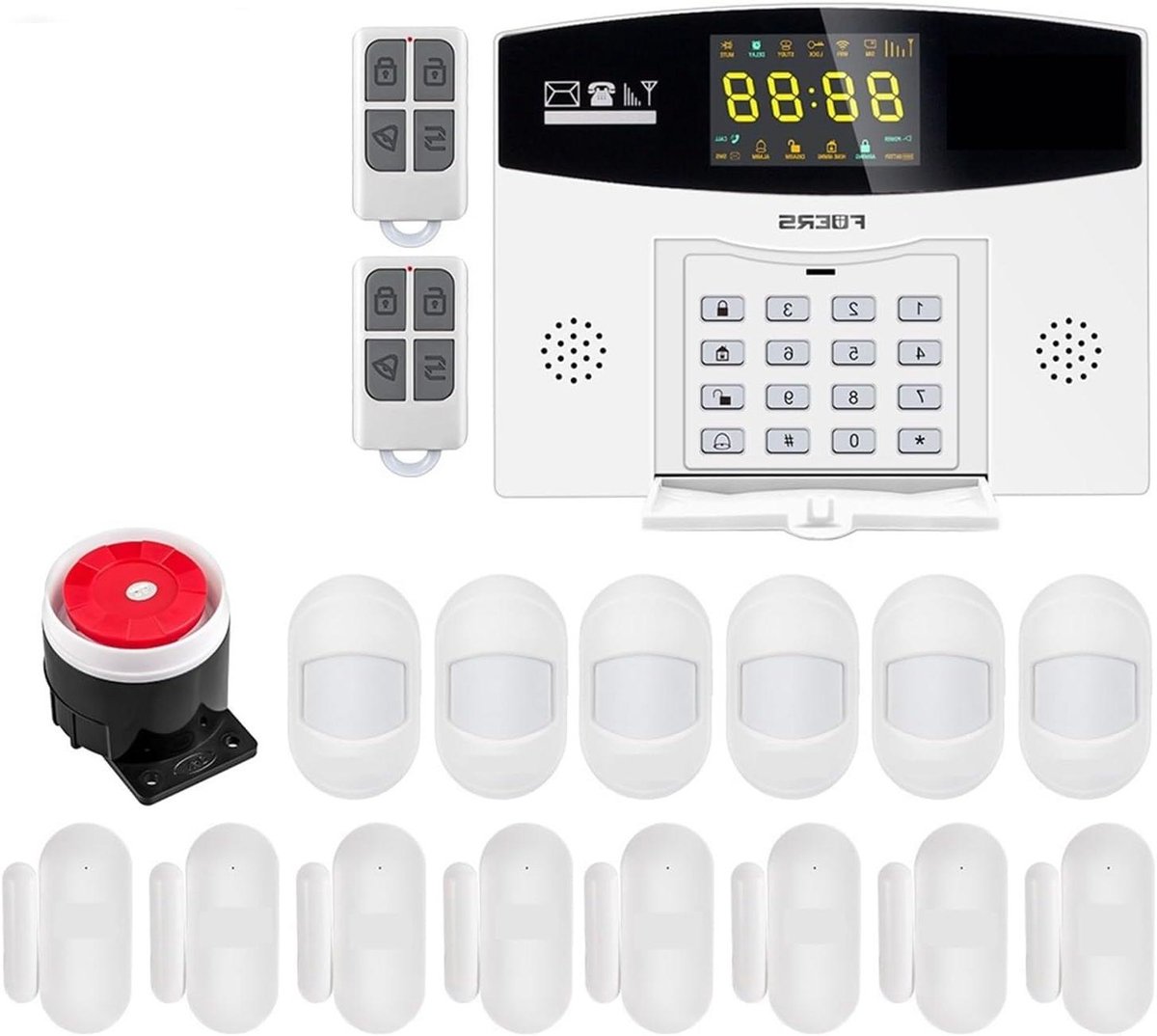 Smart Alarmsysteem - Inbraakalarm Huis - Veiligheid Thuis - LCD Kleurendisplay - 100 Zones - Zwart