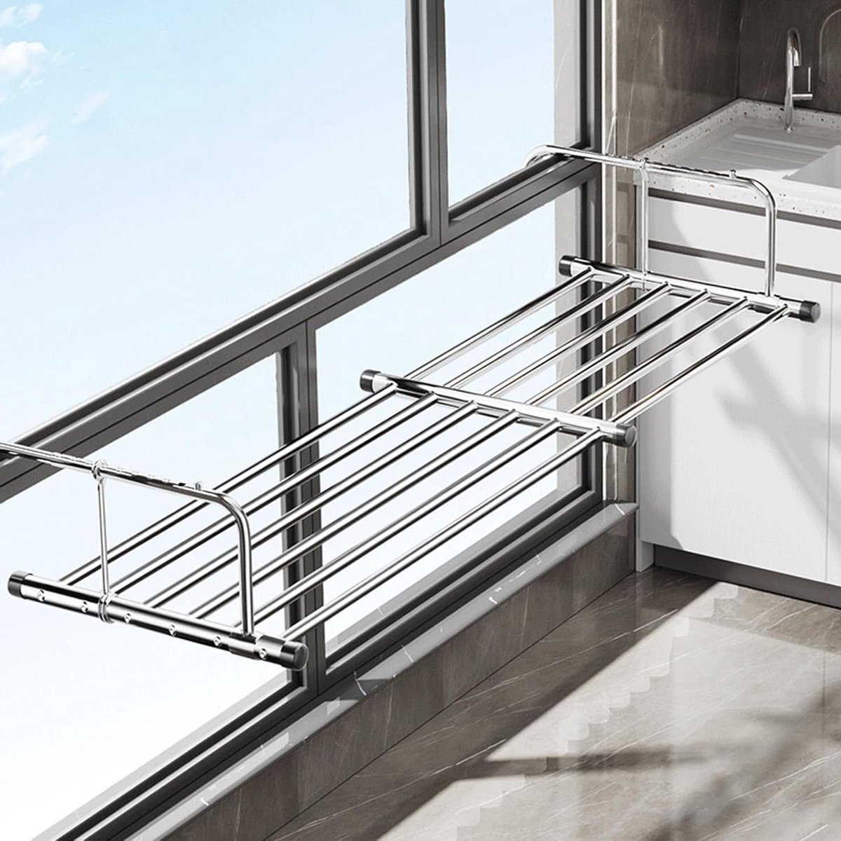 Radiator Droogrek - Uitschuifbaar Droogrek - Kleding Drogen - Roestvrij Staal - 87-160cm -