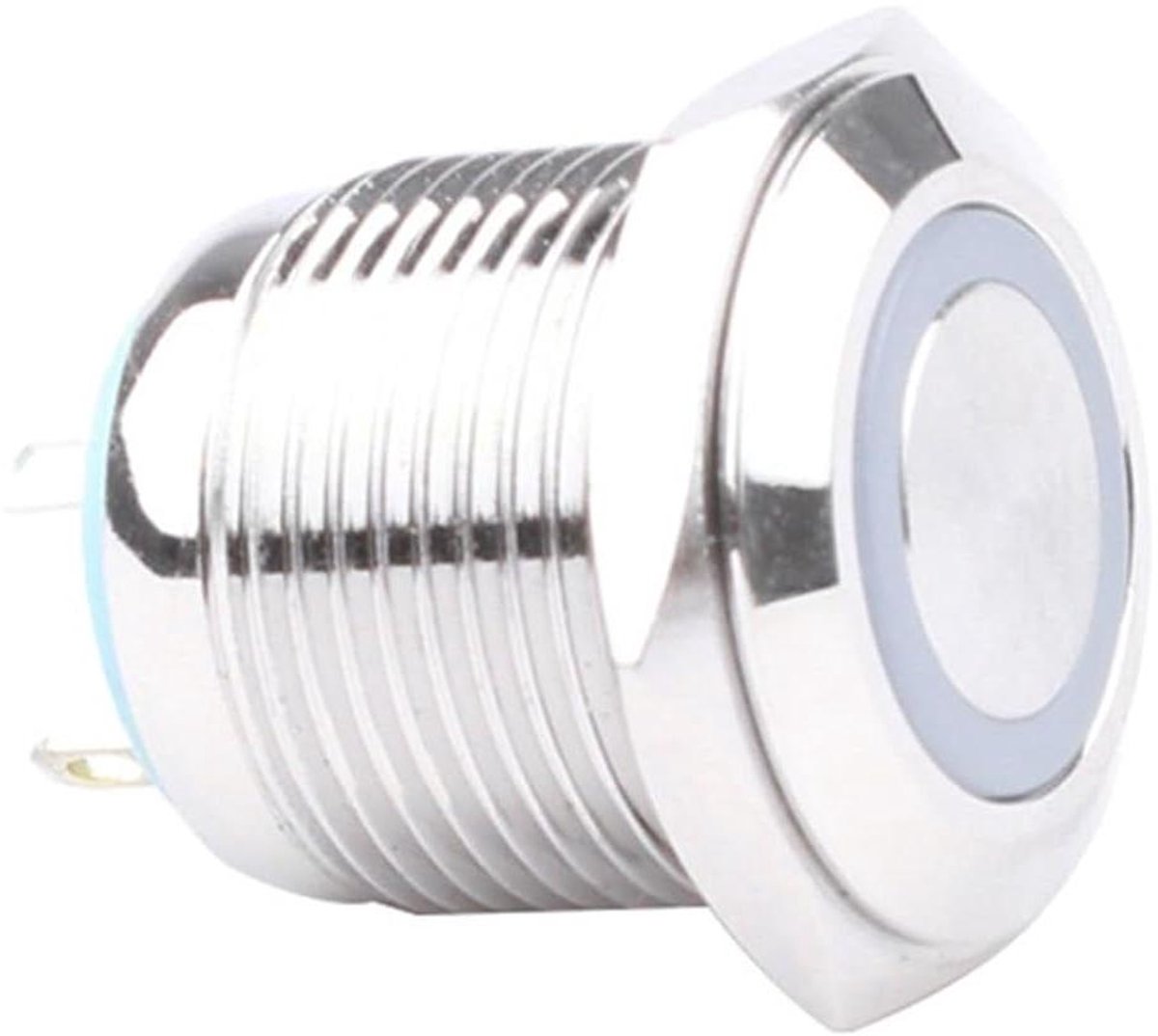 Metalen Drukknop - Schakelaar Knop - Apparaten Bediening - Met LED Licht - 16 mm - Geel