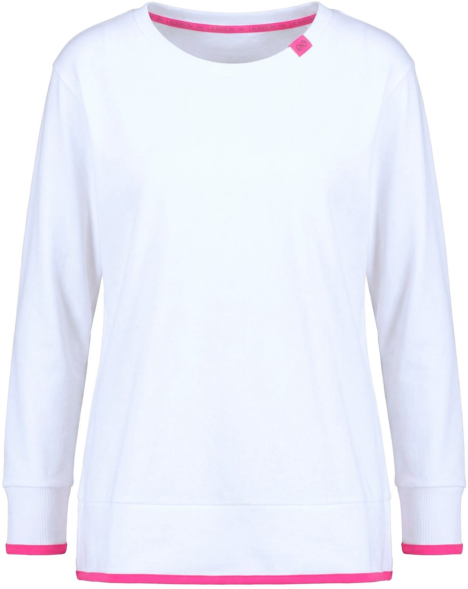 Laurasøn - Dames - Sweatshirt ronde hals rugprint - Off-white - Maat 44+