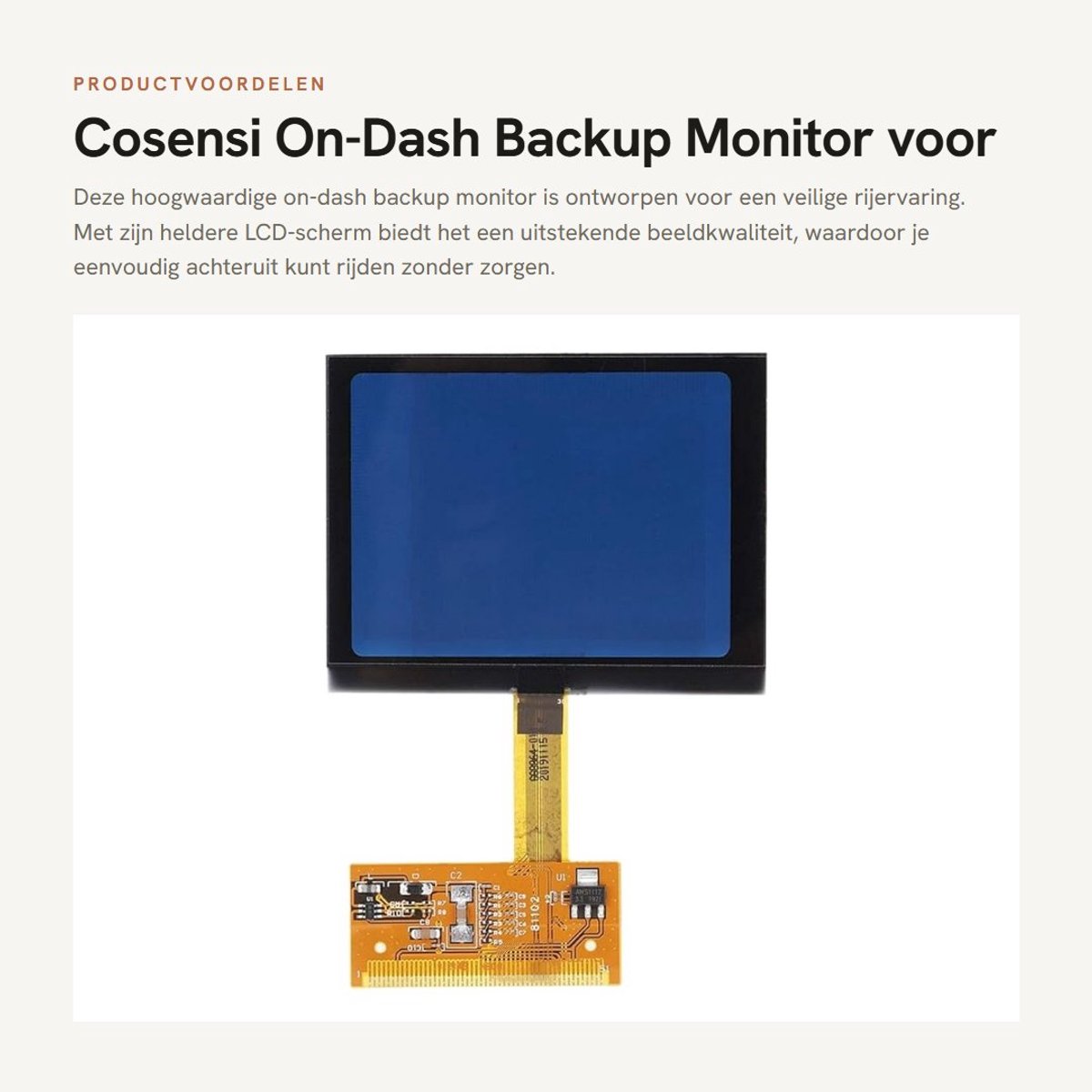 Dailygoods- Backup Monitor Hoge Resolutie - Voertuig Monitor - LCD Scherm - Stabiele Prestaties - Lange Levensduur - Vervangt Oude Camera's - Automonitor