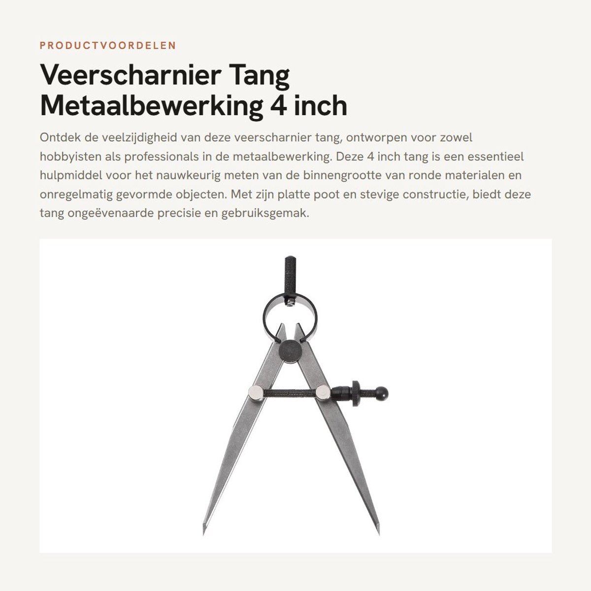 Dailygoods- Veerscheidingstang 4 Inch - Koolstofstaal - Nauwkeurige Markering - Slijtvast - Gehard - Handig voor Geometrisch Tekenen - Meetgereedschap