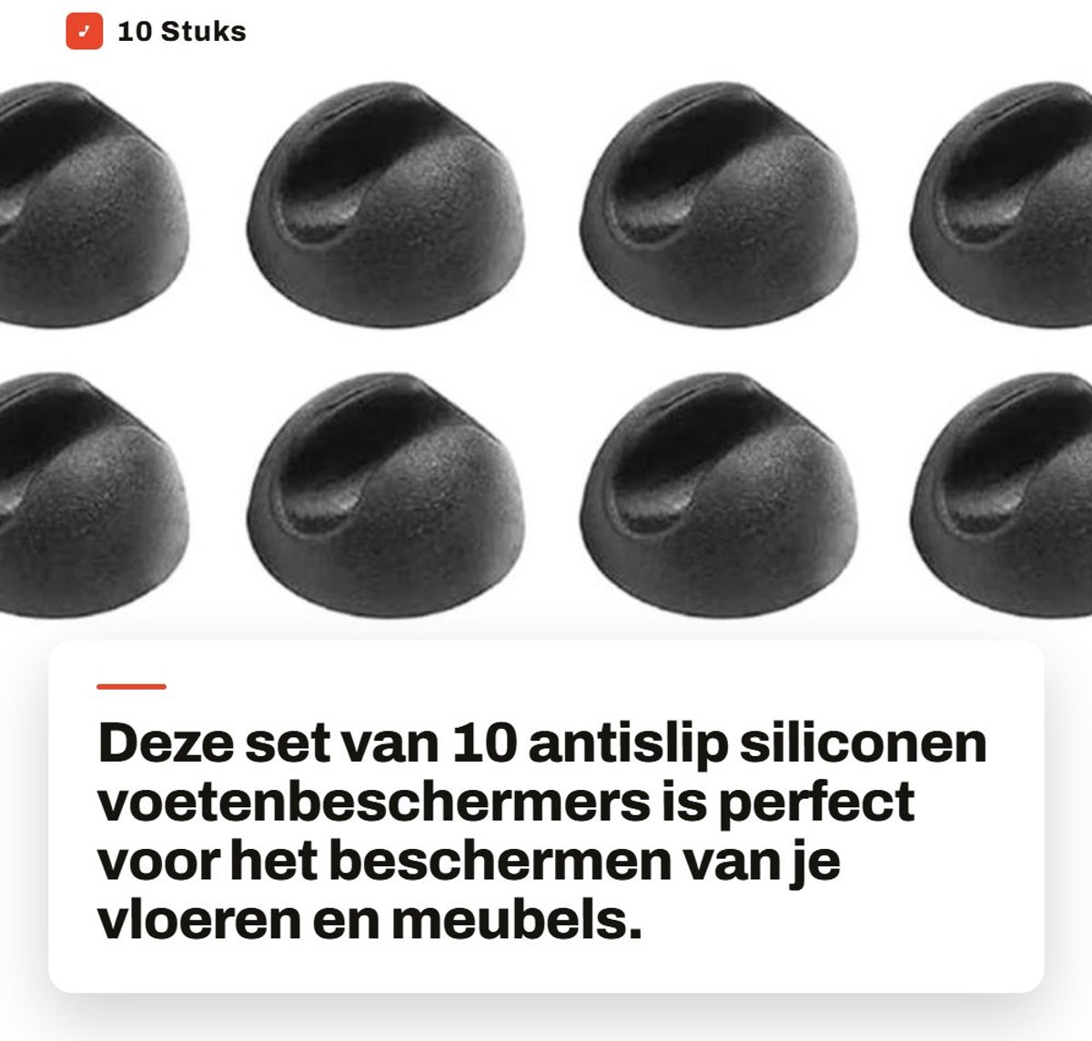 Dailygoods- Voetenbeschermer 10 Stuks - Antislip Siliconen - Slijtvast/Schuurbestendig - Geluidsreductie - Universeel - 3x1,5 cm - Meubelbeschermers