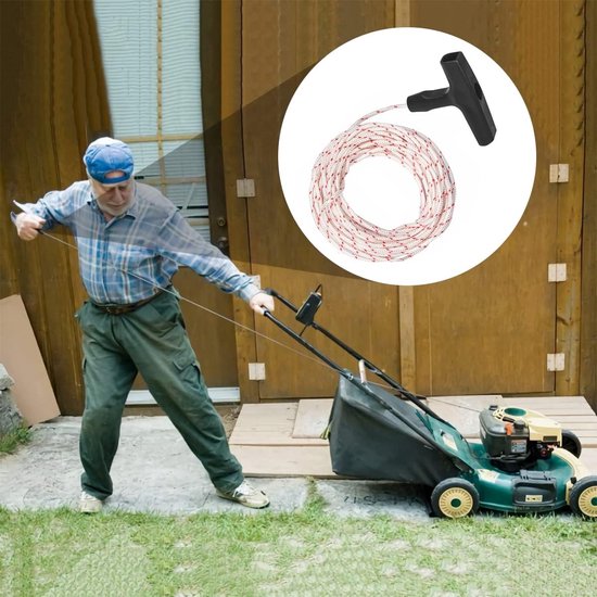 geschikt voor Husqvarna, STIHL en Craftsman's 10 meter vervangend starttouw,4 mm en handvat van geschikt-voor — afbeelding 4