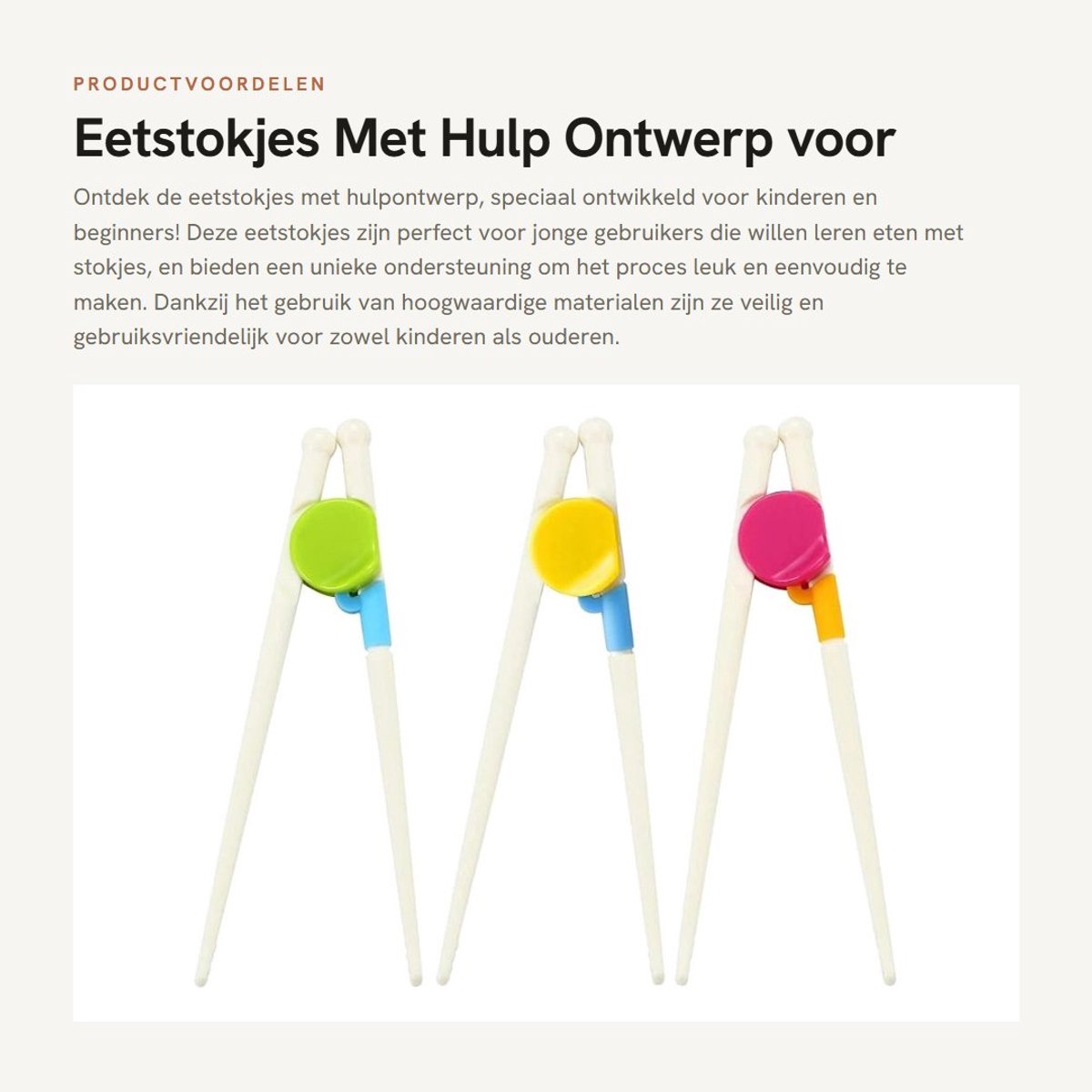 Dailygoods- Eetstokjes Kind - Hulpstuk voor Beginners - Eetstokjes RVS - Eetstokjes Vaatwasserbestendig - Set van 3 - Hoogwaardige Materialen - Kindereetstokjes