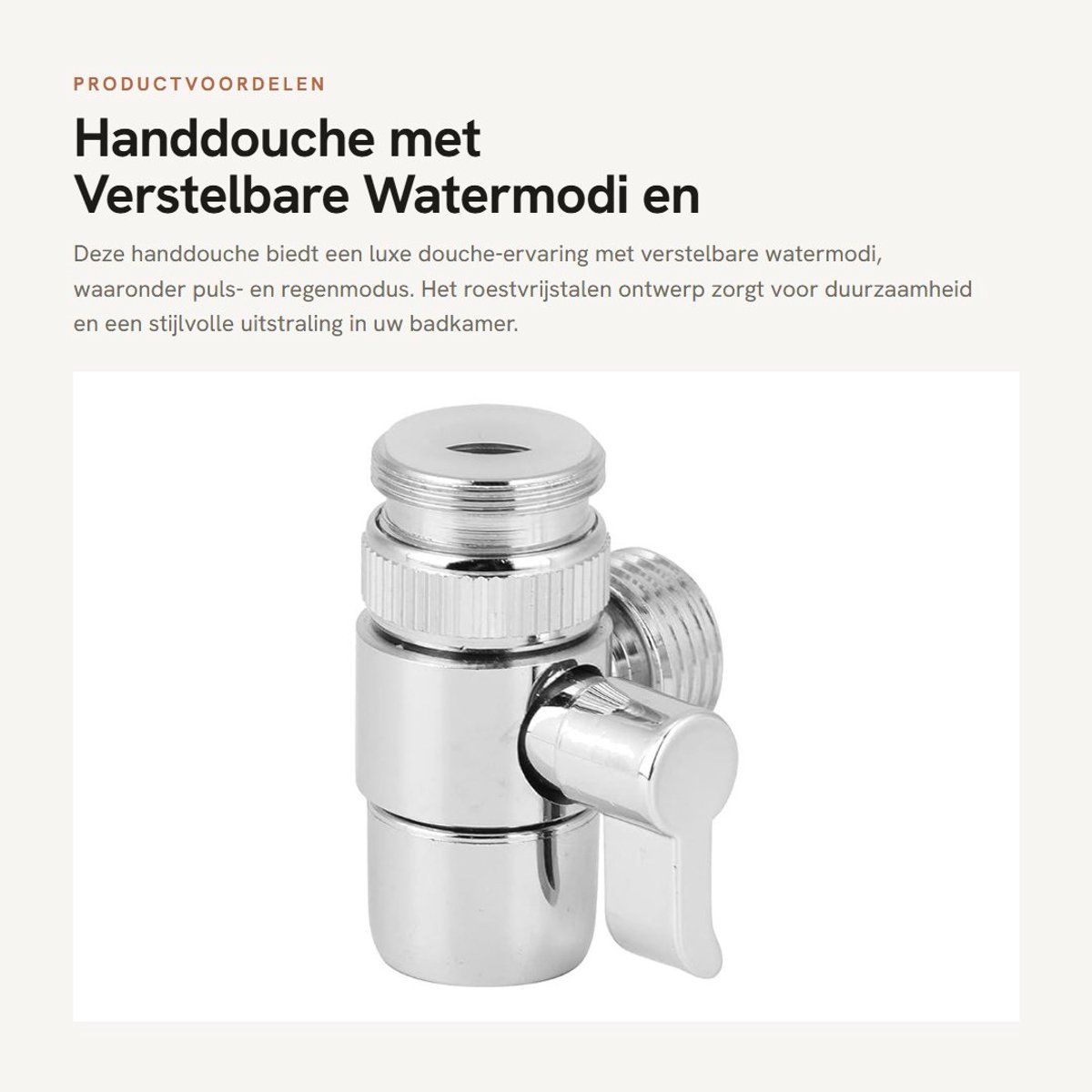 Dailygoods- Handdouche Verstelbare Watermodi - Douchekop - Haarwasaccessoires - Roestvrij Staal - Eenvoudige Installatie - Duurzaam Materiaal - Douchesproeier