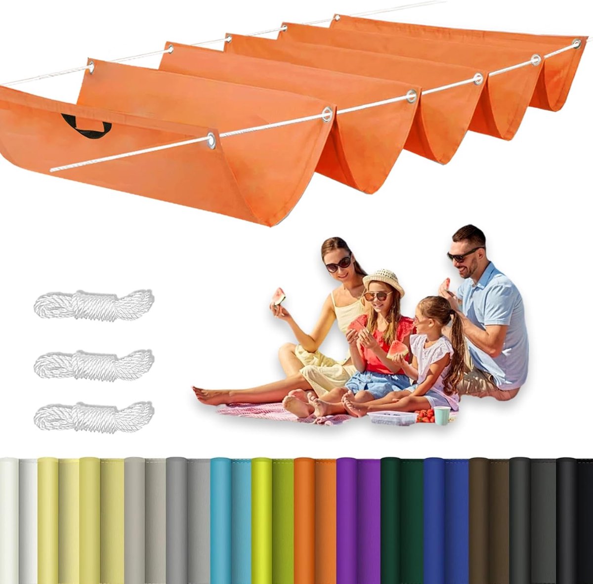 Uitschuifbaar Schaduwdoek - Zonnescherm Luifel - Terras Overkappen - Waterdicht Golfdesign