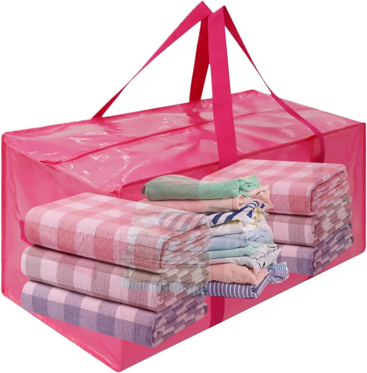 Verhuisdozen Grote - Opbergbakken Dekens - Spullen Opslaan - Waterdicht Materiaal - 73x33x36 cm - Roze