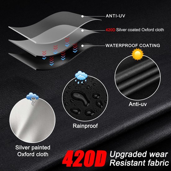 Dailygoods - Afdekking voor Bolderkar - Waterdicht, Anti-UV, Stofdicht, Voor Outdoor Bescherming van Dailygoods — afbeelding 4