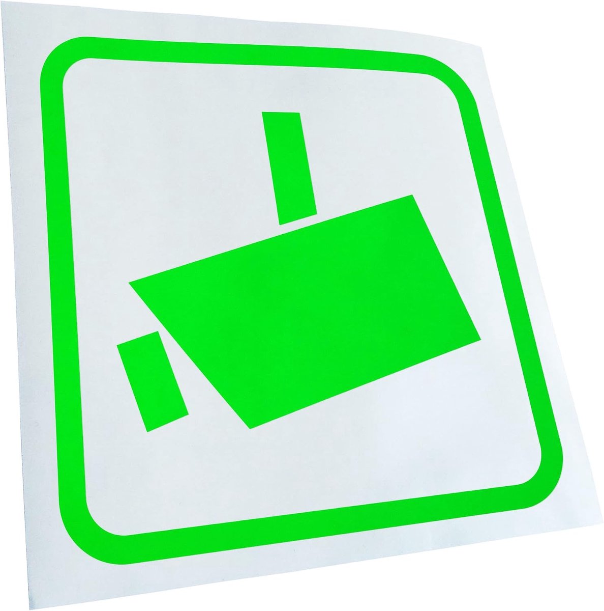 Autobord - Decoratie Plaat - Auto Decoratie - Weerbestendig - 30 x 30 cm - Neongroen