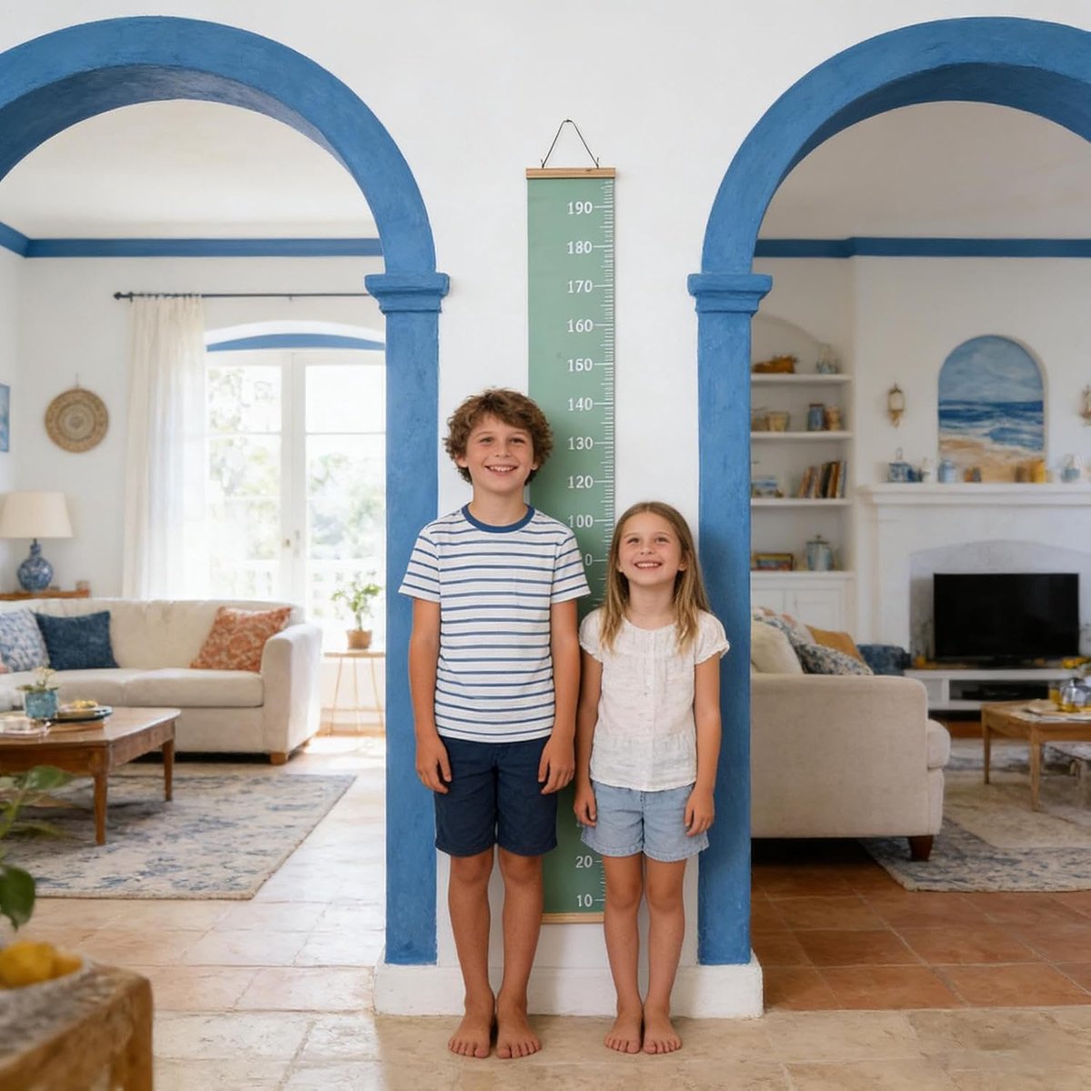 Groeimeter Kinderen - Hoogteliniaal Canvas - Groei Bijhouden - Zonder Gereedschap - 200x20cm - Niet Gespecificeerd