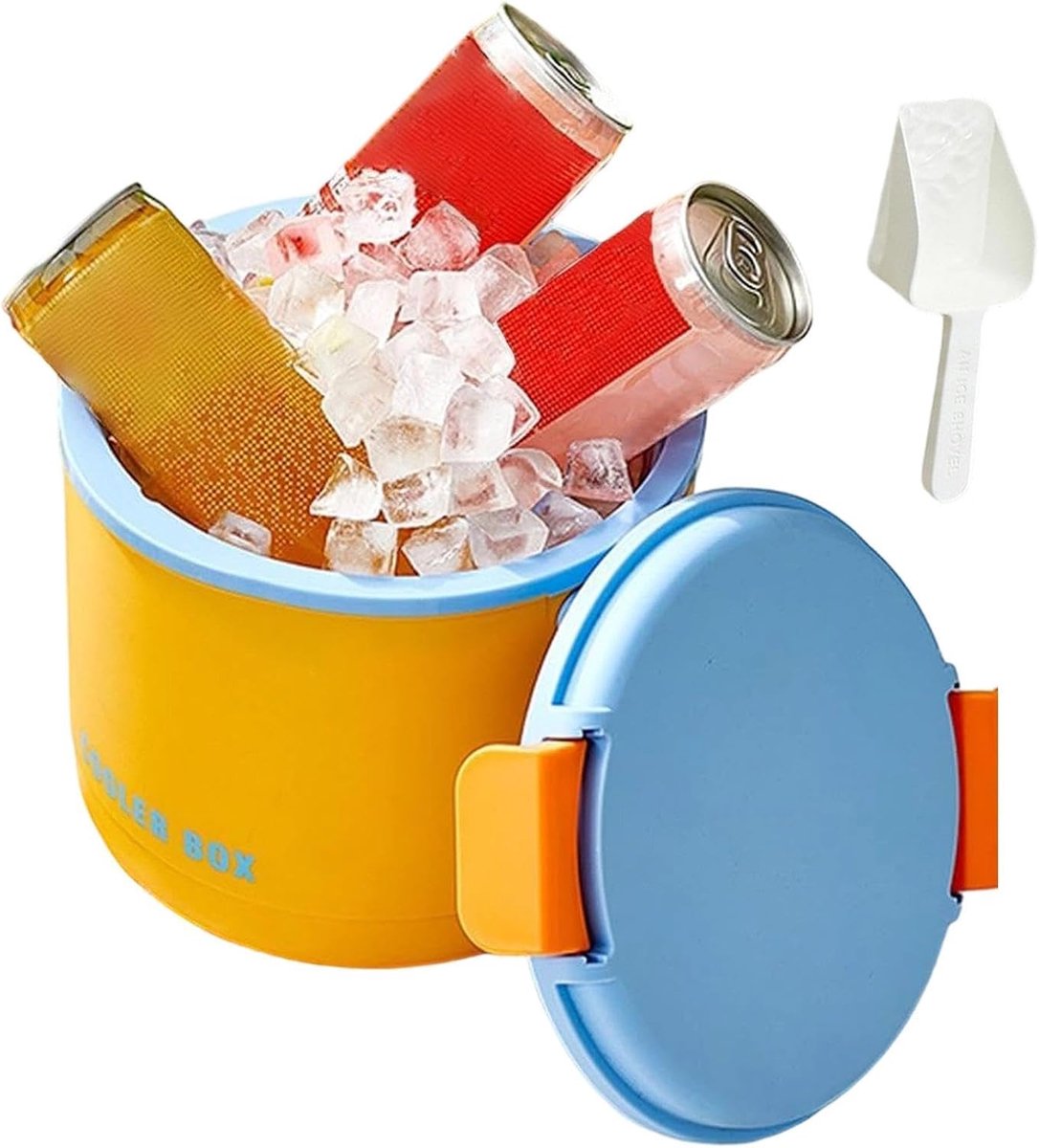 IJsemmer Vriezer - IJs Opslagbak - Drankjes Koelen - 2-in-1 Functie - 21x20x18cm - Geel