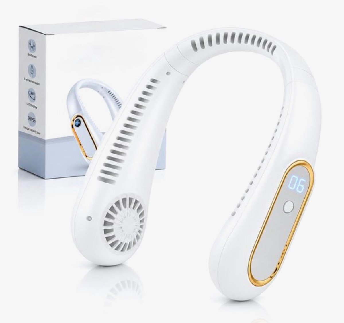 BIXc® - Nek Ventilator - Draagbare Nekventilator met Koeling - Gezichtsventilator & Handventilator - met 5 Standen