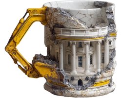 Graafmachine Mok - Thema Mok - Koffie Drinken - Grappige Tekst - 500 Milliliter - Wit