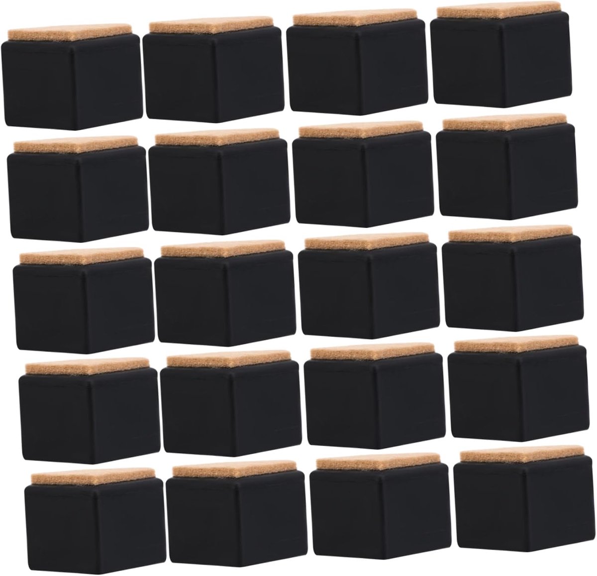 Stoelpoot Doppen - Meubelbeschermers - Vloer Beschermen - Antislip Onderkant - 20 Stuks - Zwart