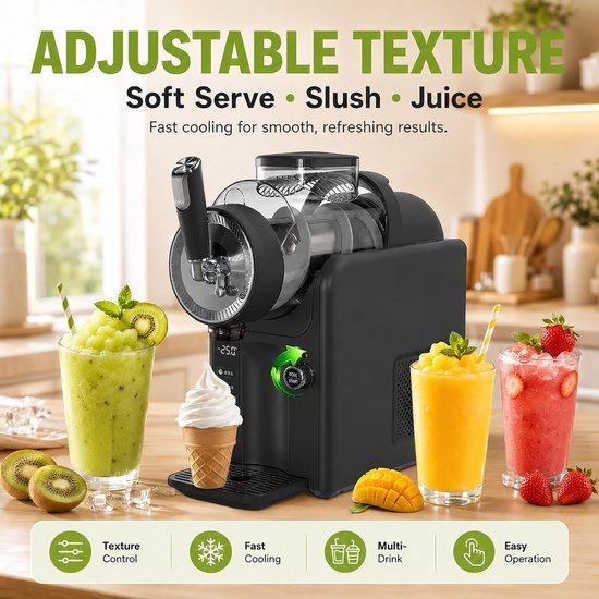 IJsmachine Slushie Maker - Soft Ijs Apparaat - Thuis Drankjes Maken - Geen IJs Nodig - 2L Capaciteit - Wit — afbeelding 2