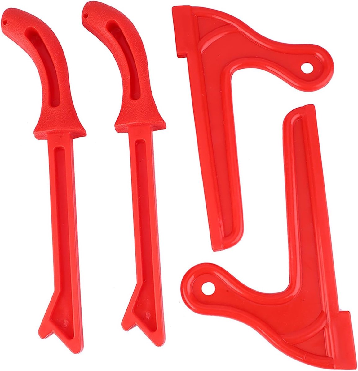 Duwstokken Houtbewerking - Veiligheidspushers - Veilig Werken - Ergonomisch Handvat - 4 Stuks - Rood