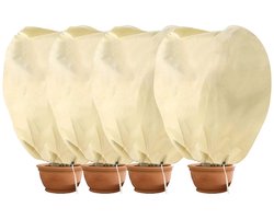 Dailygoods - Hydrogarden Winter Plant Fleece Vorstbescherming Plant Bescherming Cover Plant Warming Jassen Deken, Groot (100x80cm) - Beige - 4 Pack