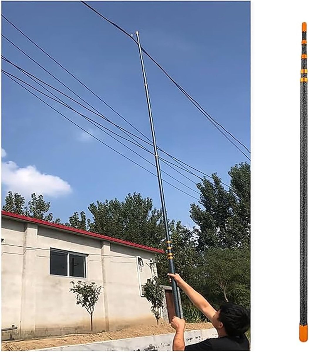 Meetstang Glasvezel - Telescoopstang Hoogte - Hoogte Meten - Geïsoleerd Veilig - 5 Meter - Geel