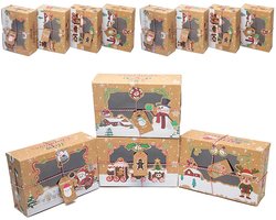 Dailygoods - CTForest 12 Stuks Oranje Opvouwbare Geschenkdoos, Kerst Geschenkdoos, te Gebruiken voor het Verpakken van Cupcakes, Koekjes, Snoepjes, etc
