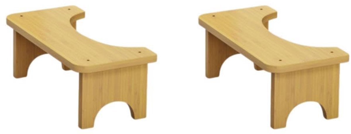 Toiletkruk - Hulpmiddel - Comfortabel Toiletbezoek - U-vormig Ontwerp - 2 Sets - Houtkleur
