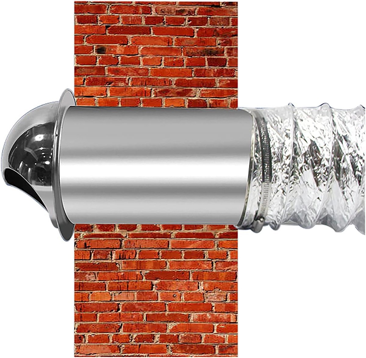 Ventilatie Roosters - Muurafvoer - Luchtcirculatie - Ingebouwd gaas - 70-200mm - Zilver