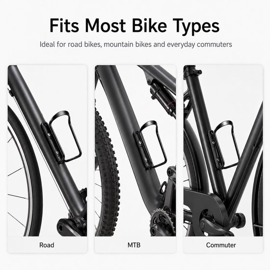 Fleshouder Fiets - Aluminium - Stevig en Universeel - Zwart — afbeelding 2