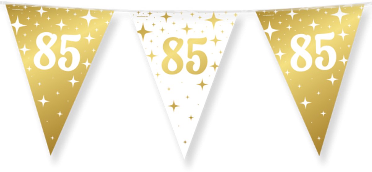 vlaggenlijn 85 jaar - wit/goud