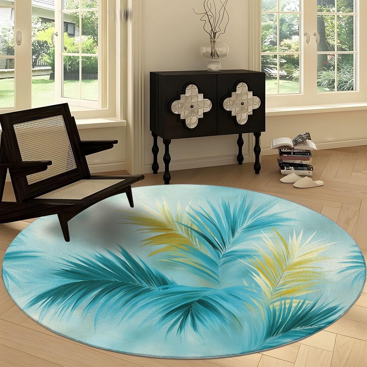 Rond Vloerkleed - Cirkel Tapijt - Woonkamer Decoratie - Antislip Onderkant - 160 cm - Plan