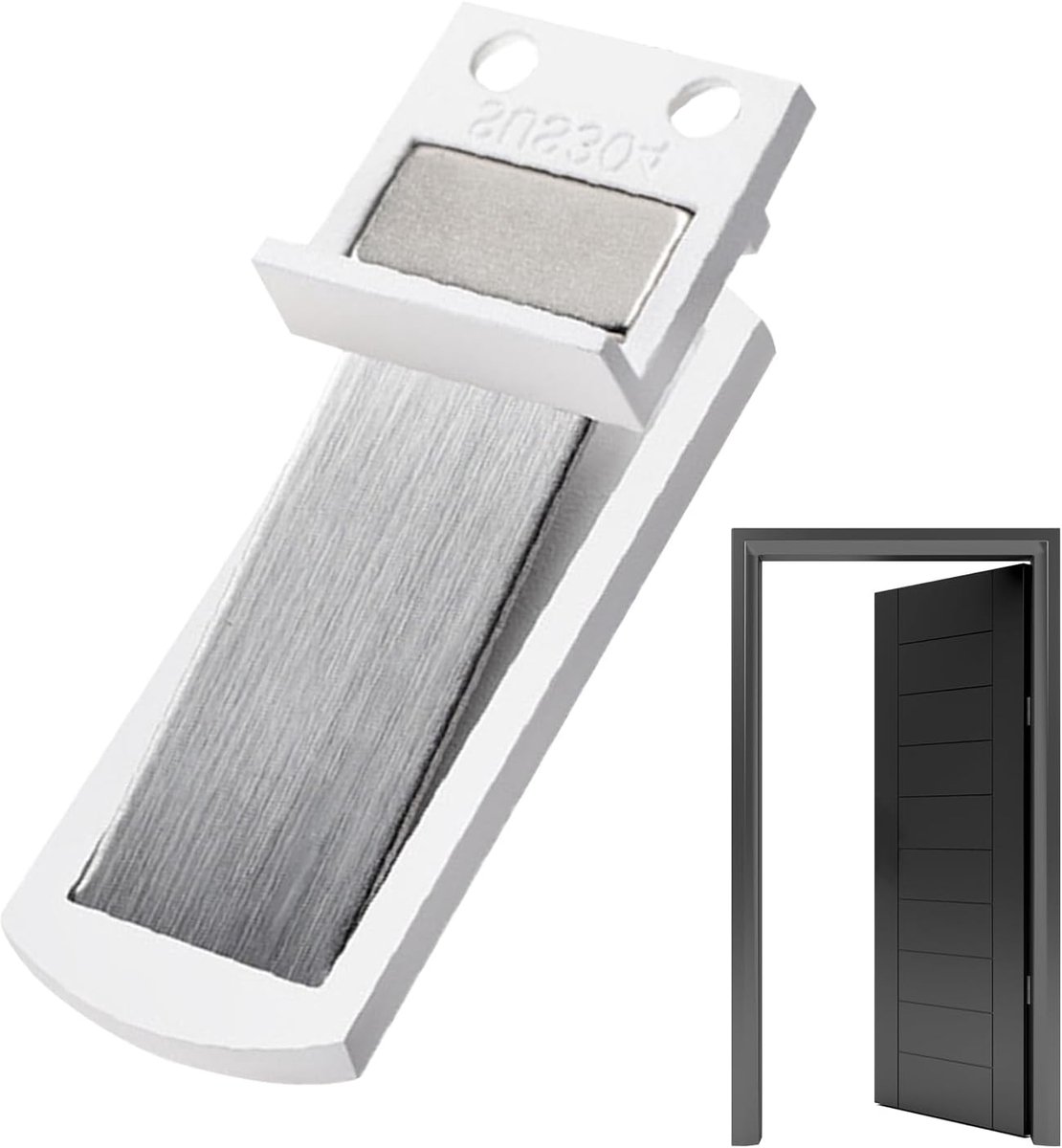 Magneet Deurstopper - Deurhouder Blokkeerbeschermer - Deuren Open Houden - Stil Roestvrij Staal - 6.8 cm - Wit