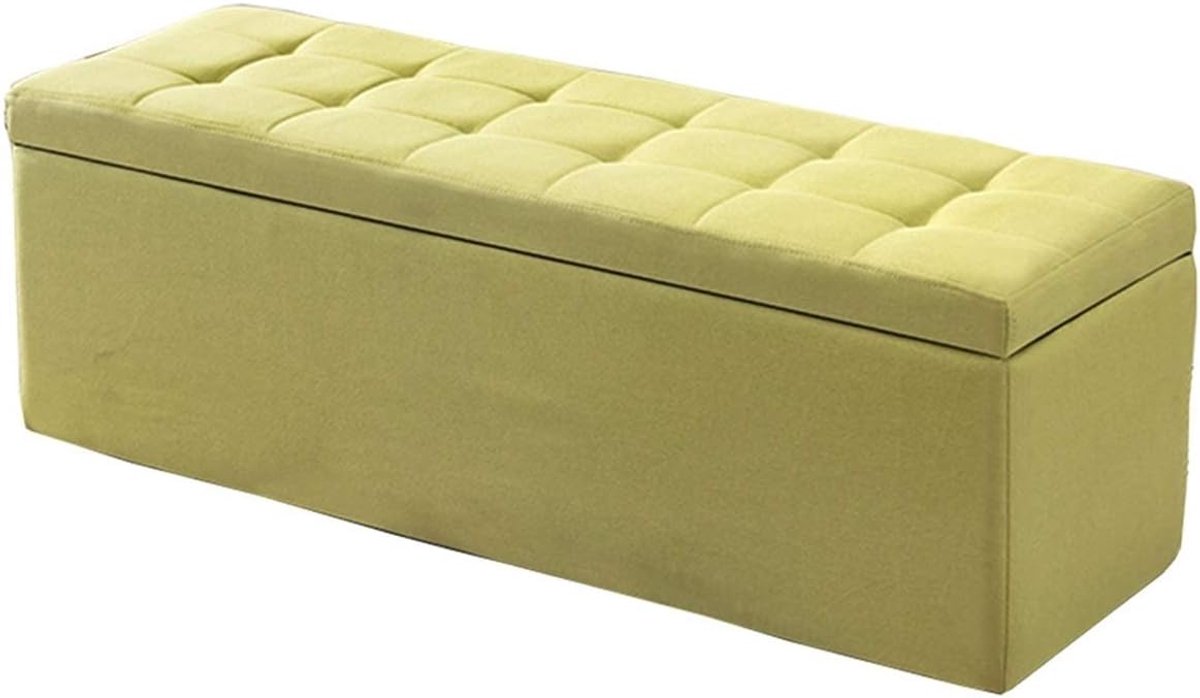 Opvouwbare Opberger Poef - Schoenenbank voetenbank - Extra zitplaatsen - Gestoffeerde zitting - 60x40x40cm - Groen