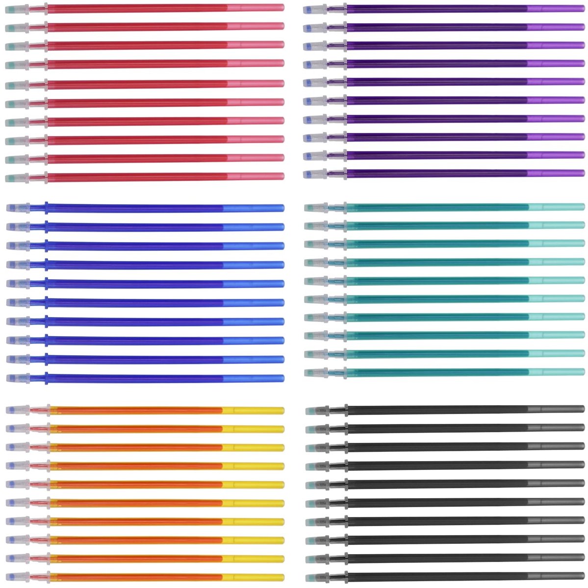 Dailygoods- Uitwisbare Pen 60 Stuks - Navulbaar - 6 Kleuren - Punt 0,35 mm - Geschikt voor Kinderen/Volwassenen - Nauwkeurig Schrijven - Schrijfpennen