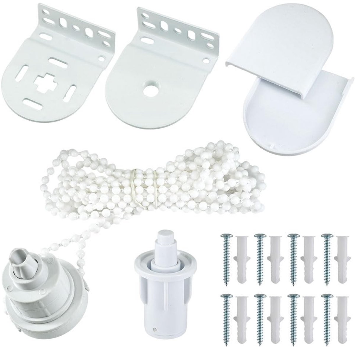 Dailygoods- Reparatieset 32 mm - Klemhouder - Kettinghouder - Schroeven - Reserveonderdelen - Hoogwaardige beugels voor rolgordijnen - Rolgordijnonderdelen