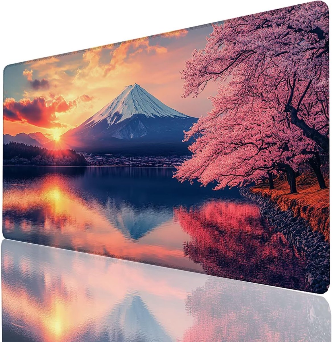Grote Muismat - Bureauonderlegger - Kantoorwerk en gaming - Antislip rubberen basis - 100x40 cm - Zonsondergang