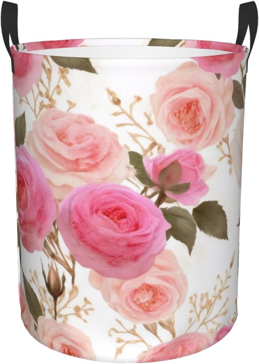 Wasmand Rond Vuile Kledingmand Kamer Organiseren Waterdichte Oxford Stof 40 cm Hoog Bloemenprint
