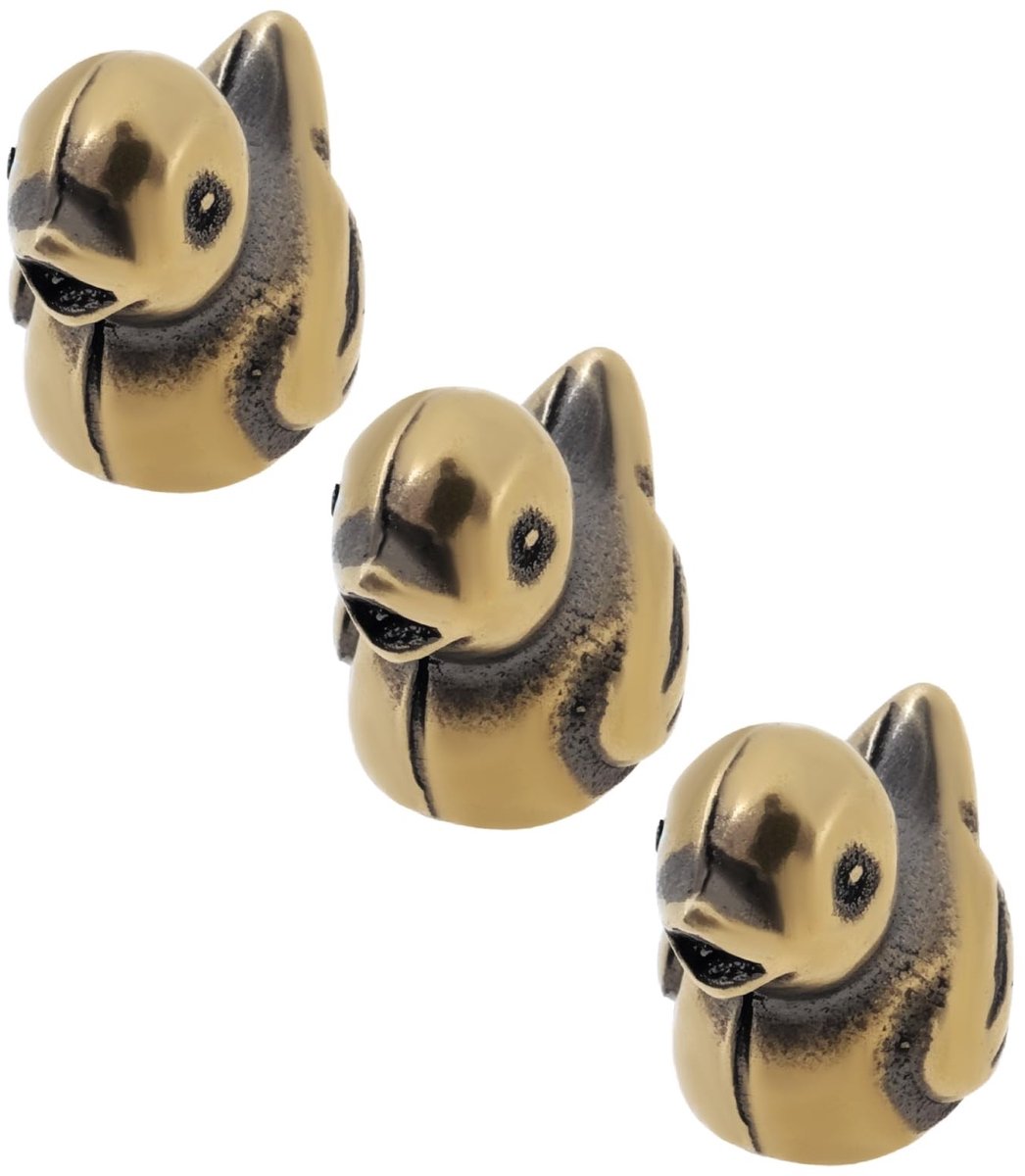 SnelShoppen - 3Pcs Deur Scharnier Hoofd Topper Messing Eend 1,5x1,5cm Decoratieve Topper Voor Deur Scharnier Hoofd, Vintage & Modern