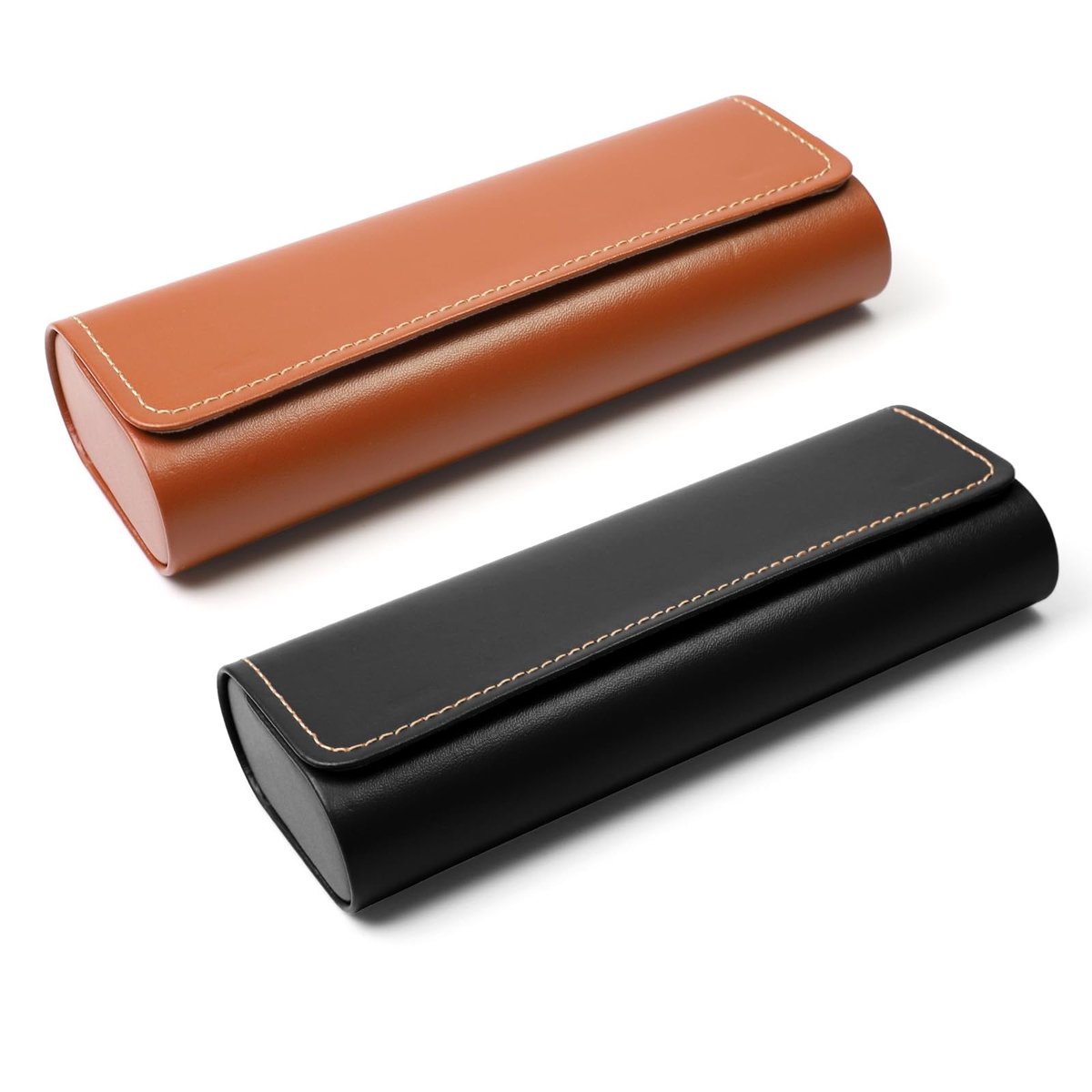 Dailygoods- Brillenkoker Hardcase - 2 Stuks - Vintage Stijl - Draagbaar - Zonnebril/Bril - 16,4 x 6,5 x 3,4 cm - Inclusief Brildoekje - Brillenetui