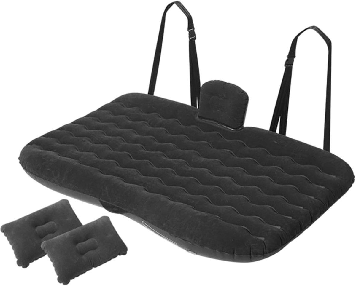 Draagbaar Luchtbed - Reisbed Matras - Auto Reizen - Universeel Pasvorm - One Size - Zwart